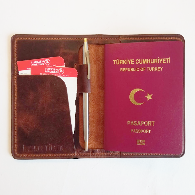 Conpenna El Yapımı Hakiki Deri Pasaportluk