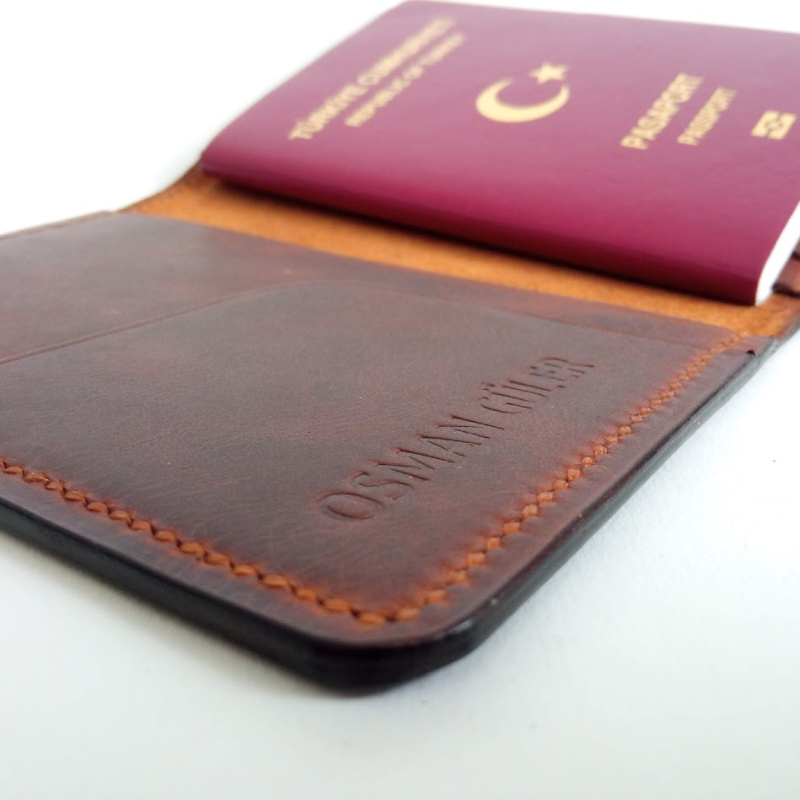 Senzapenna El Yapımı Hakiki Deri Pasaportluk - Görsel 4