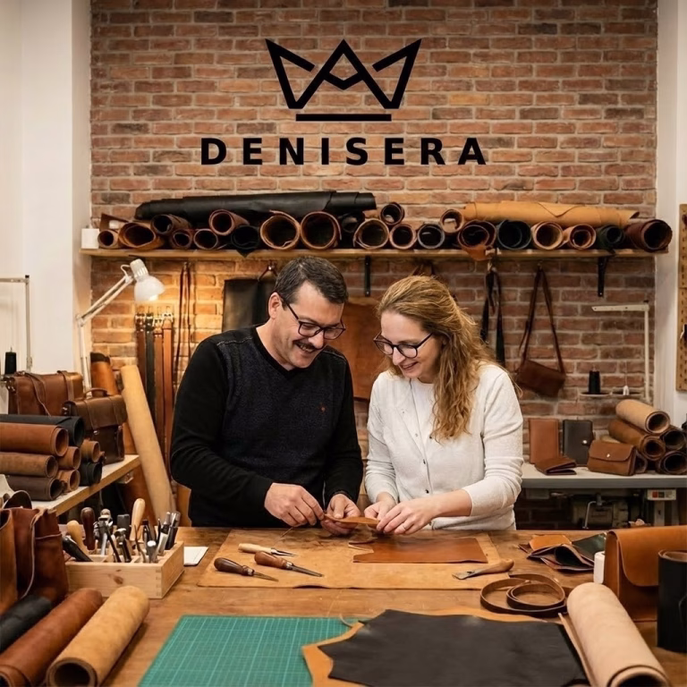 Denisera el dikişi hakiki deri cüzdan kişiye özel hediye kutusu